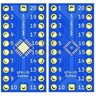 PCB para probar IC SMD 20 pin en prototipos THT